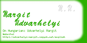 margit udvarhelyi business card